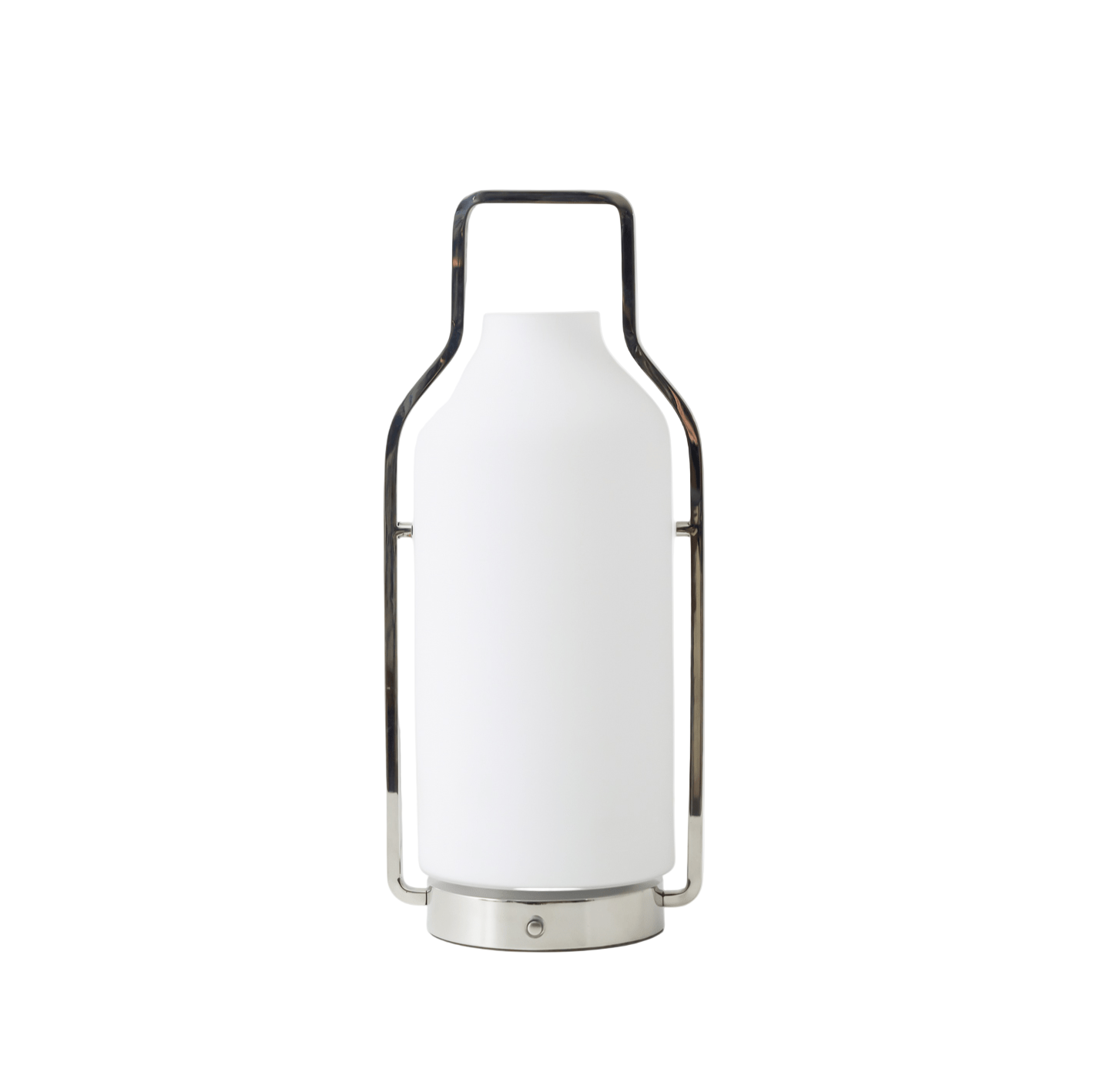 Lampe de table avec cadre en métal et verre dépoli