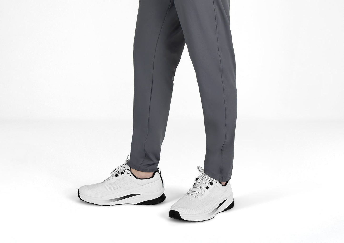 Chaussure de course homme en maille respirante vue de côté