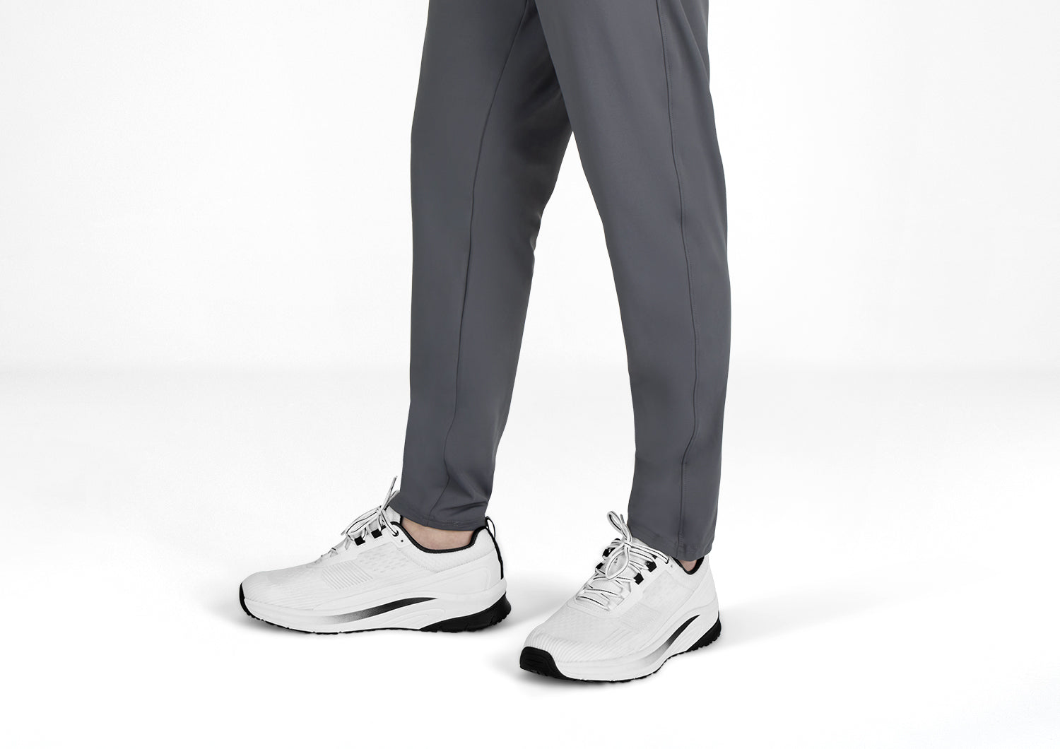 Chaussure de course homme en maille respirante vue de côté
