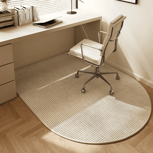 Tapis de sol en velours avec chaise de bureau dessus