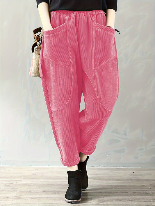 Pantalon en velours, style décontracté, vue complète