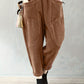 Vue latérale du pantalon en velours, coupe décontractée
