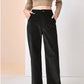 Pantalon large en velours côtelé beige, vue de face
