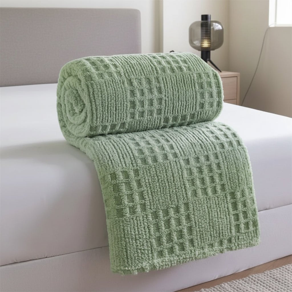 Couverture en velours épaisse, parfaite pour les soirées fraîches