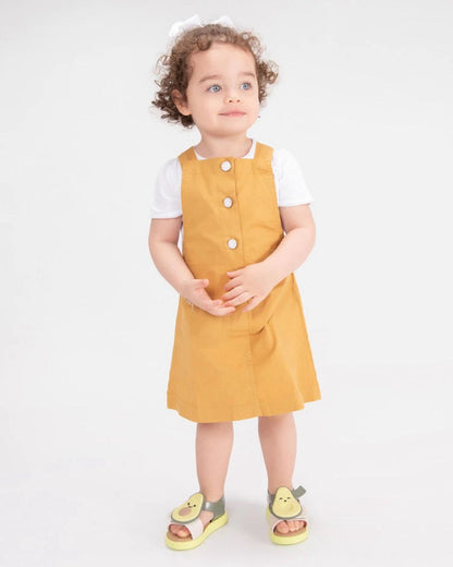 Chaussures enfant avec motifs fruits variés, vue de dessus