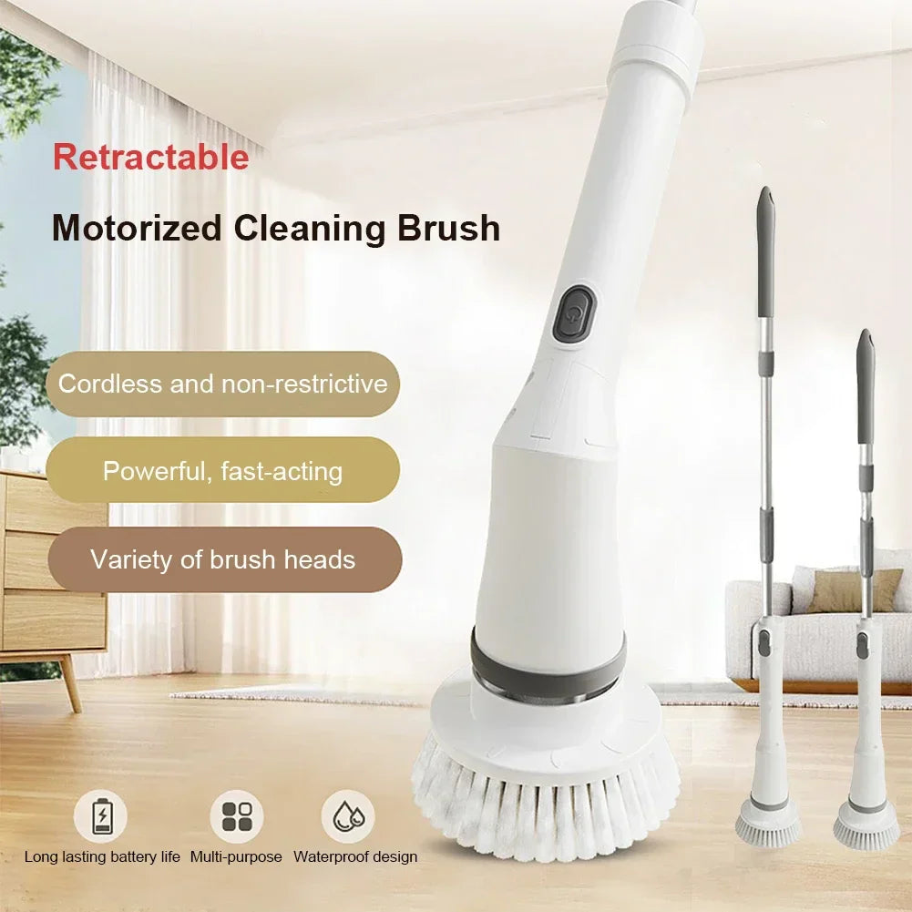 Brosse électrique sans fil sur fond blanc, vue de côté