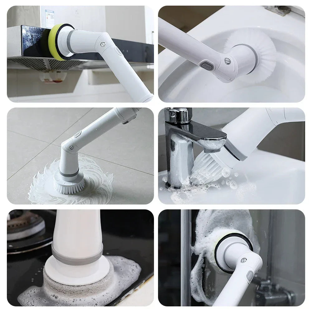Accessoires de la brosse électrique disposés sur une table