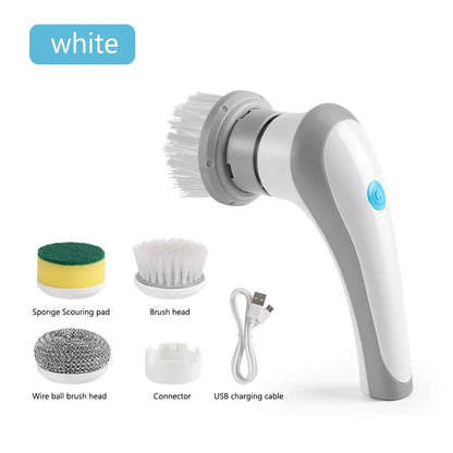 Brosse électrique posée sur un sol propre après utilisation