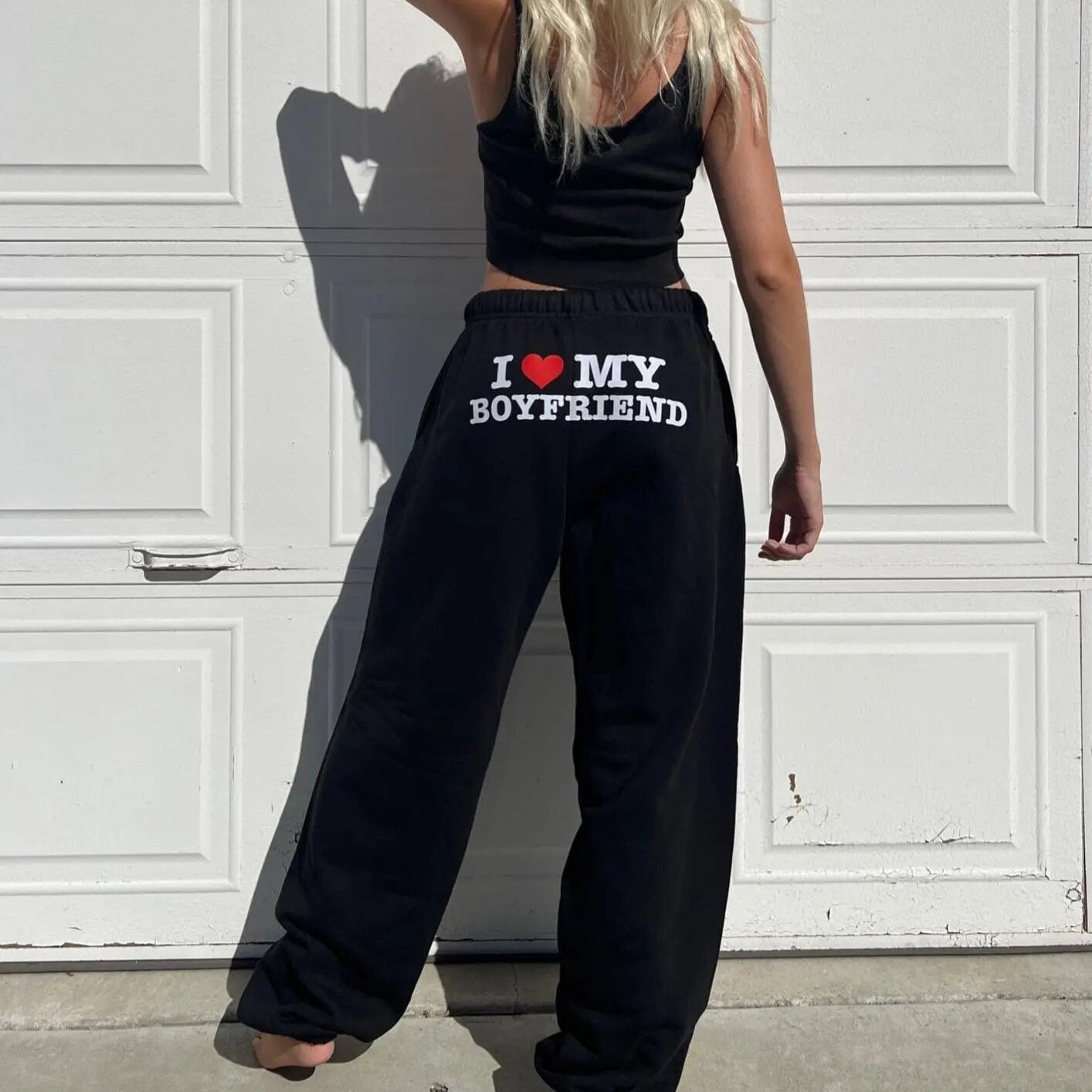Pantalon de jogging imprimé, coupe ample, vue de face
