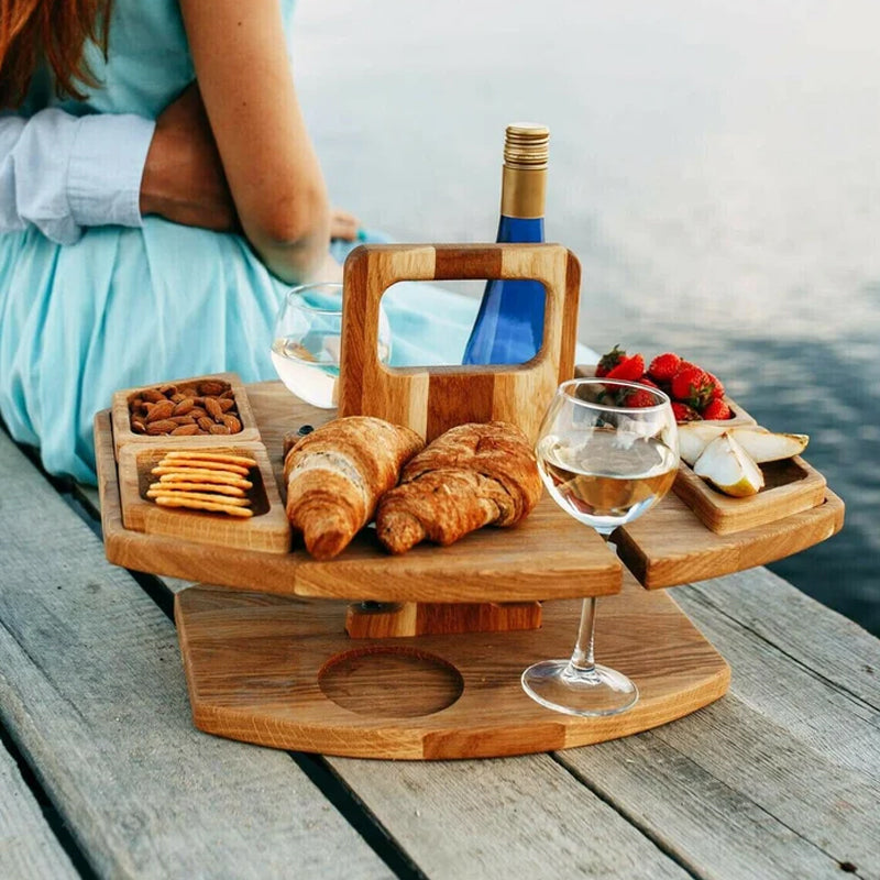Table à vin en bois pliée pour transport facile