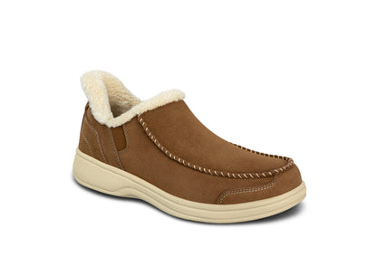 Pantoufle en suède adaptée à l'intérieur et l'extérieur