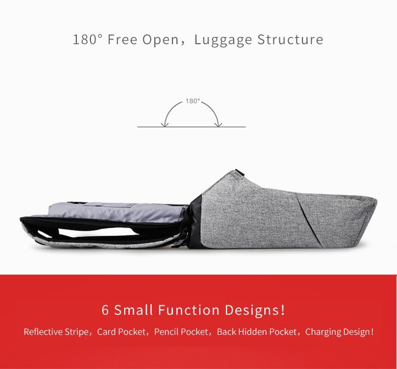 Sac à dos ouvert montrant l'espace pour ordinateur portable