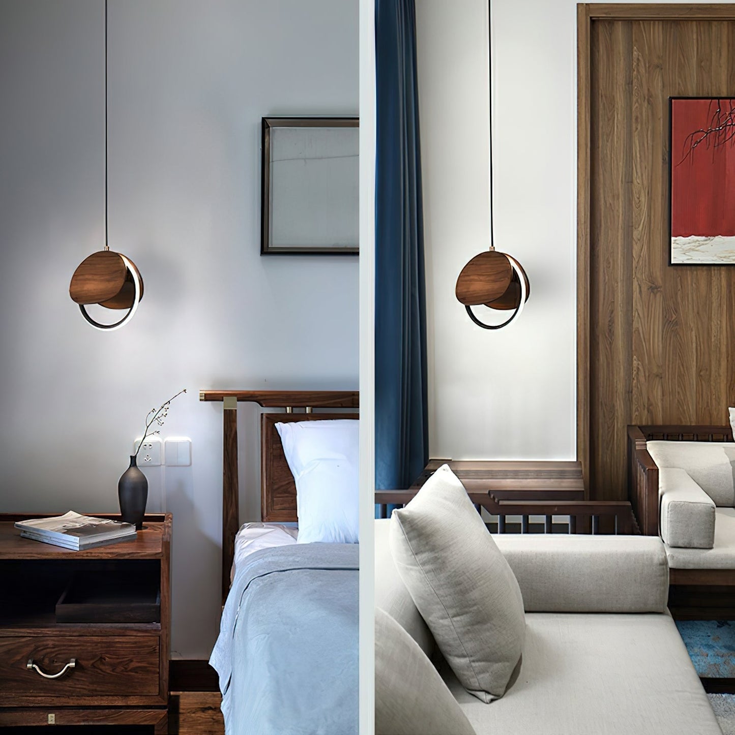 Vue latérale de la lampe avec plusieurs points lumineux