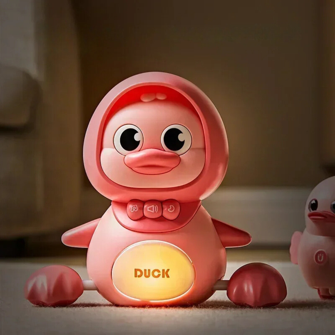 Canard sensoriel lumineux sur fond blanc