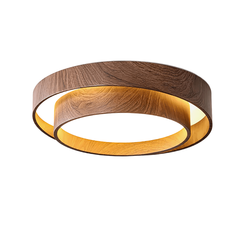 Lustre moderne avec finition noyer et design épuré