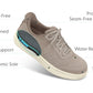 Vue latérale de baskets confortables en cuir rembourré