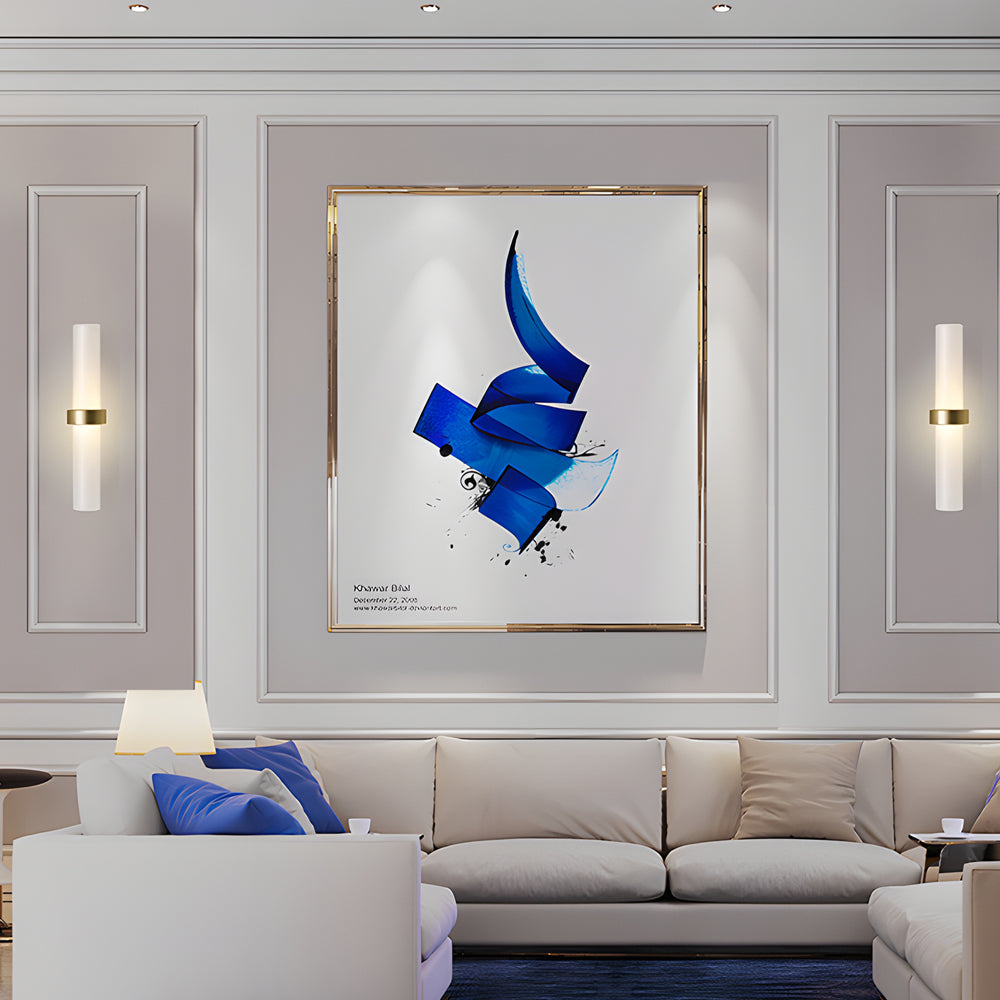 Lampe murale LED avec tube en verre dépoli blanc chaud