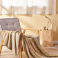Gros plan sur le tissu doux de la couverture chauffante