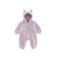 Combinaison bébé en polaire avec capuche à motifs
