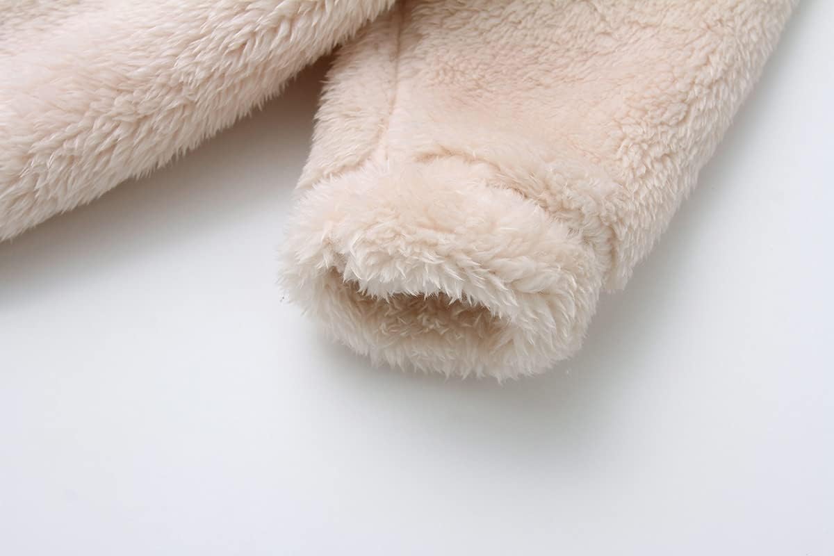 Combinaison bébé en polaire beige avec capuche