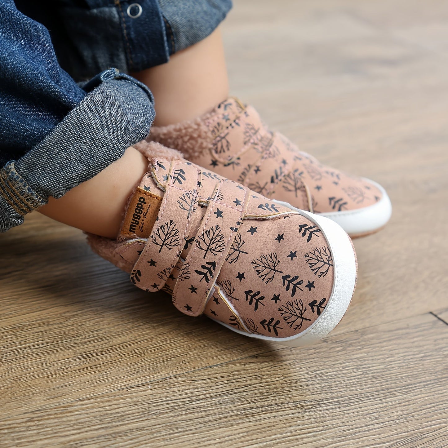 Bottes bébé avec fermeture Velcro, vue de dessus