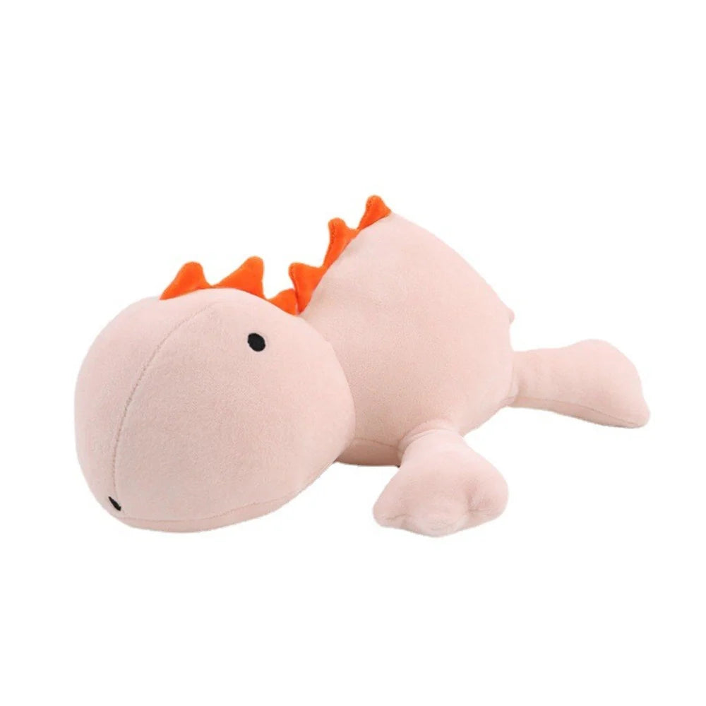 Vue latérale du dinosaure en peluche lesté