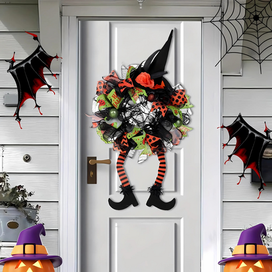 Couronne de sorcière en maille, idéale pour décorations d'Halloween