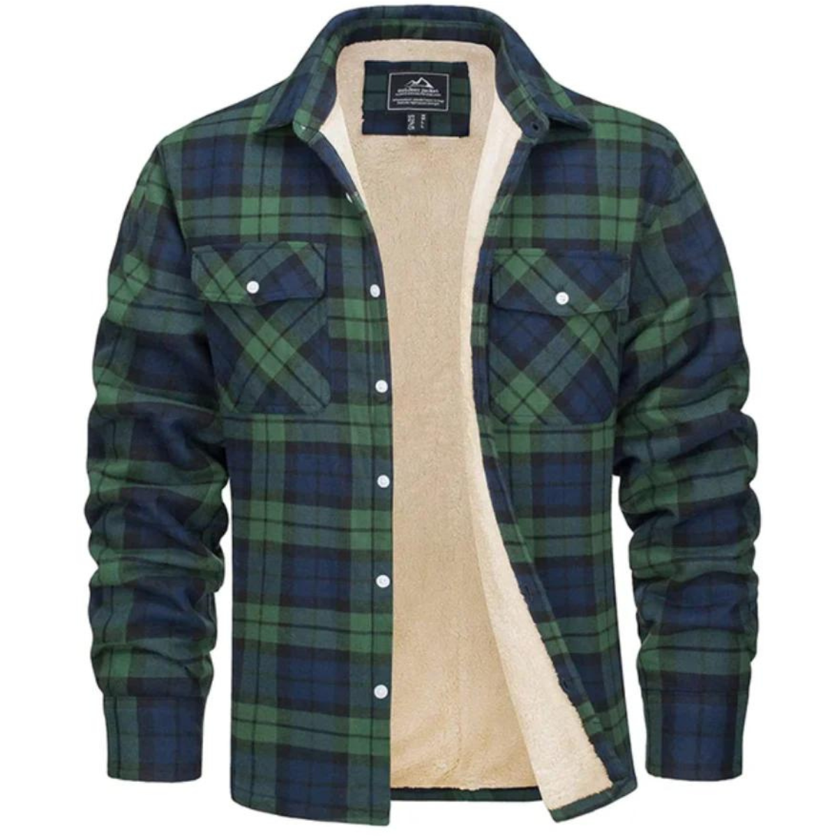 Manteau d'hiver à carreaux avec doublure en peluche douce