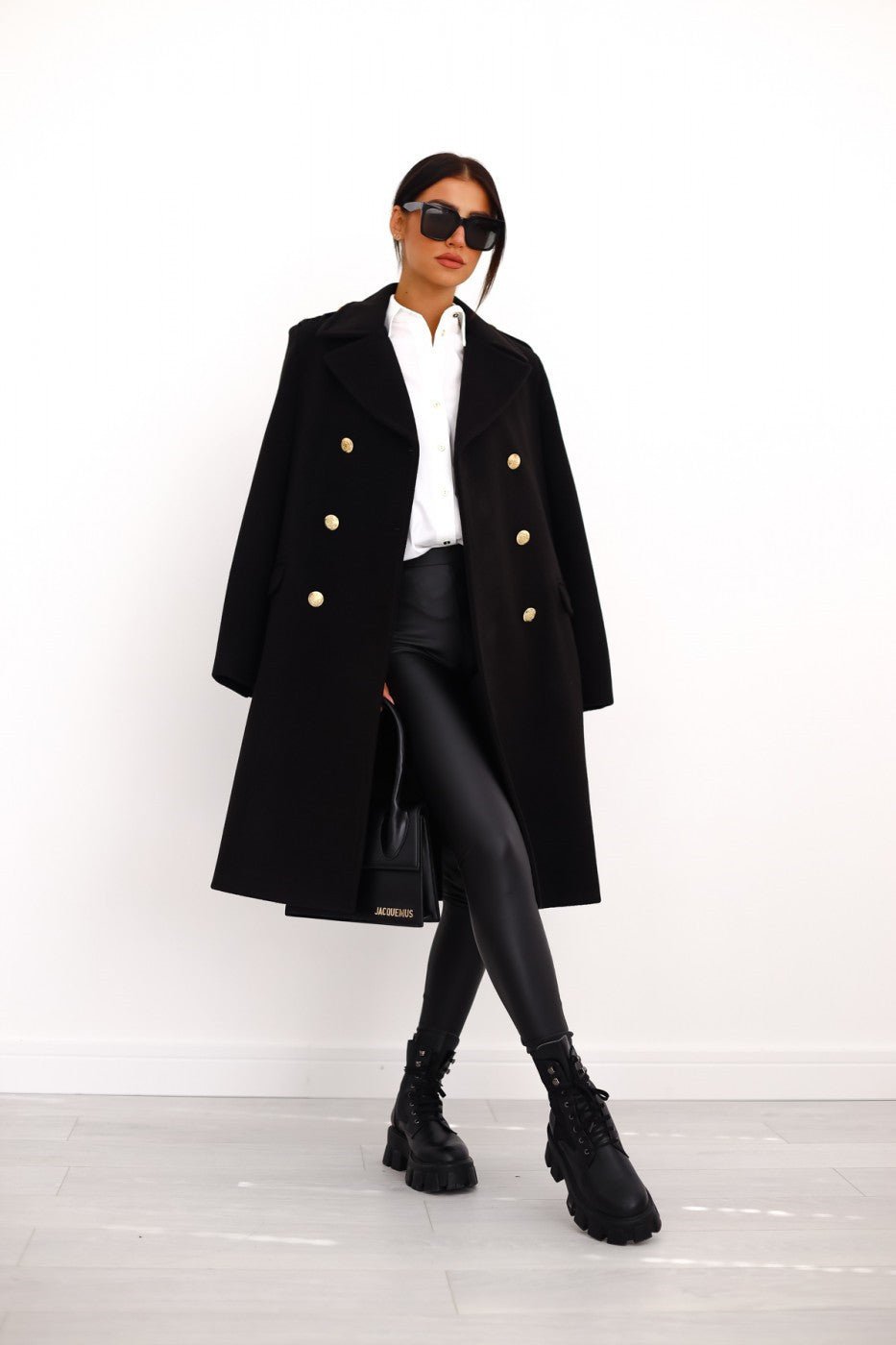 Manteau long à double boutonnage, parfait pour toutes saisons
