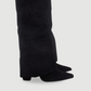Bottes hautes avec tige évasée et talon bloc