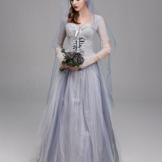 Ensemble complet robe gothique avec voile assorti