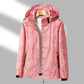 Veste imperméable femme avec capuche ajustable et poches zippées