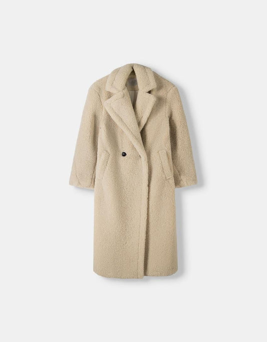 Manteau teddy oversized, idéal pour superposition hivernale