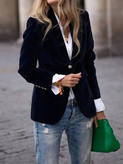 Veste en velours avec détails raffinés et coupe élégante