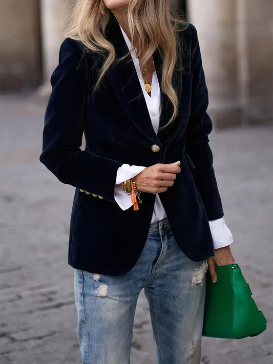 Veste en velours avec détails raffinés et coupe élégante