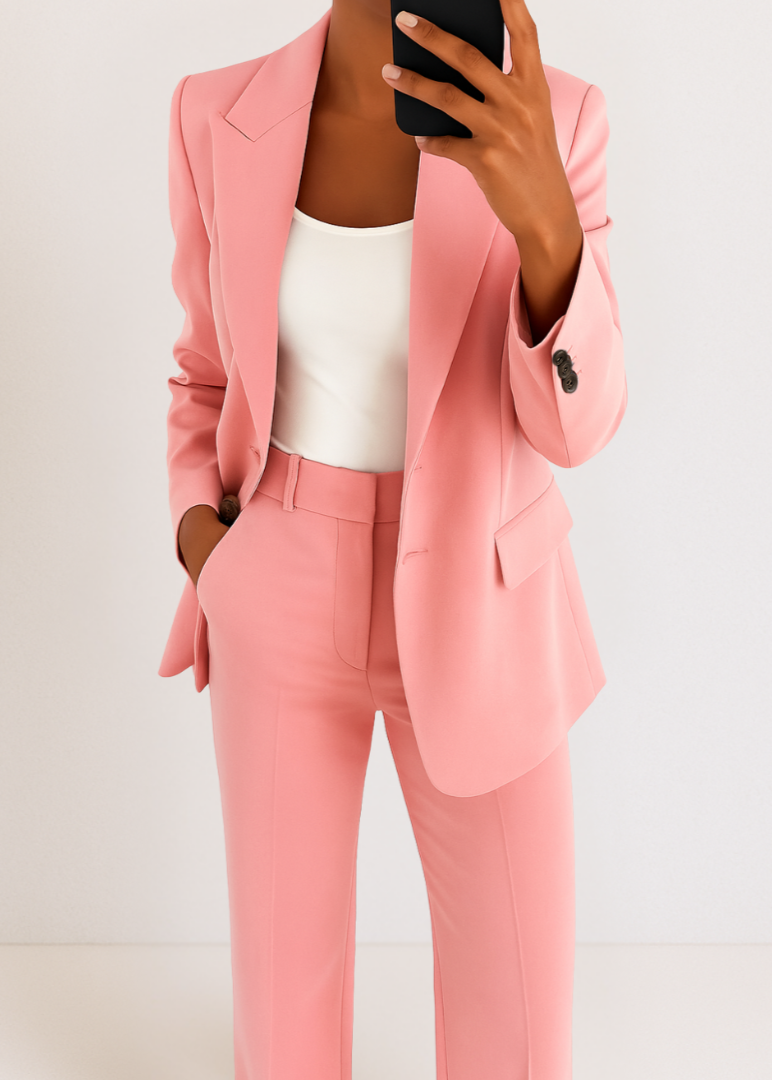 Ensemble complet porté, idéal pour un look professionnel