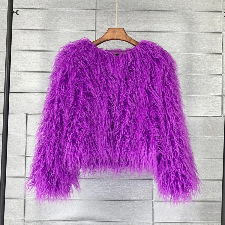 Manteau long en laine avec double boutonnage et revers cranté