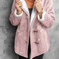 Manteau d'hiver femme avec capuche et boutons, vue de face