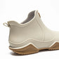Détail de la texture imperméable sur le dessus des bottes