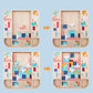Puzzle en bois avec pièces colorées assemblées