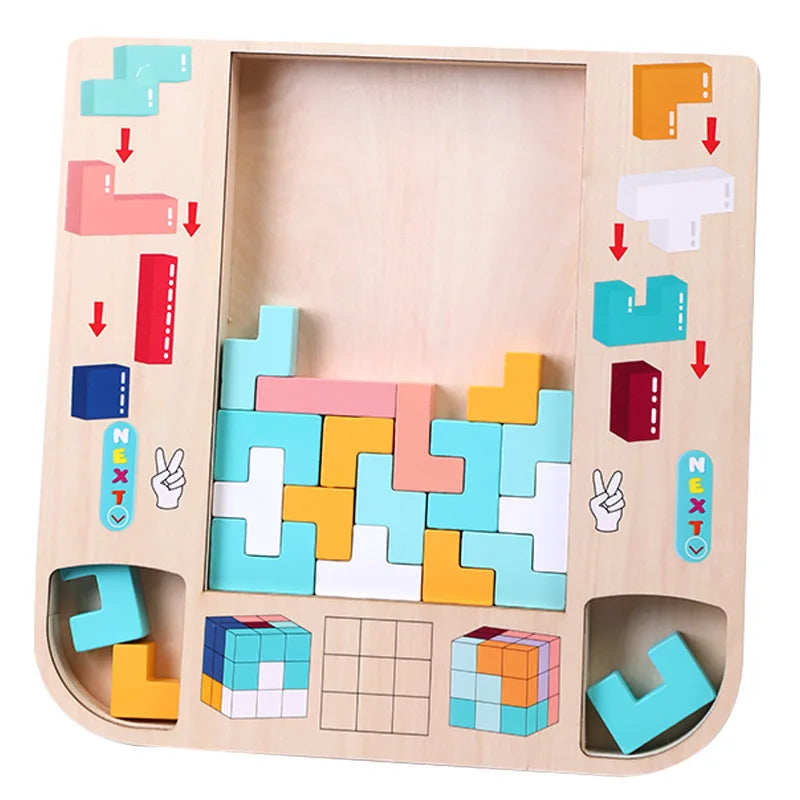 Gros plan sur des pièces de puzzle en bois