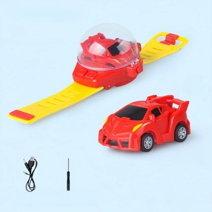 Vue d'ensemble du WristRacer avec voiture et bracelet combinés