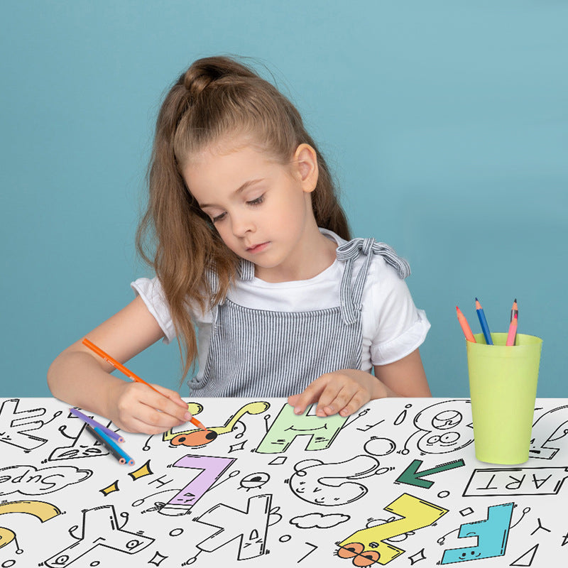 Vue rapprochée de motifs à colorier sur papier autocollant