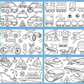 Enfant utilisant des crayons sur une page à colorier massive