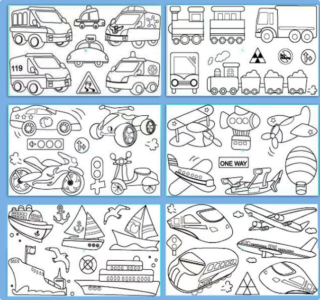 Enfant utilisant des crayons sur une page à colorier massive