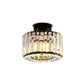 Lampe en verre cristal suspendue avec support noir