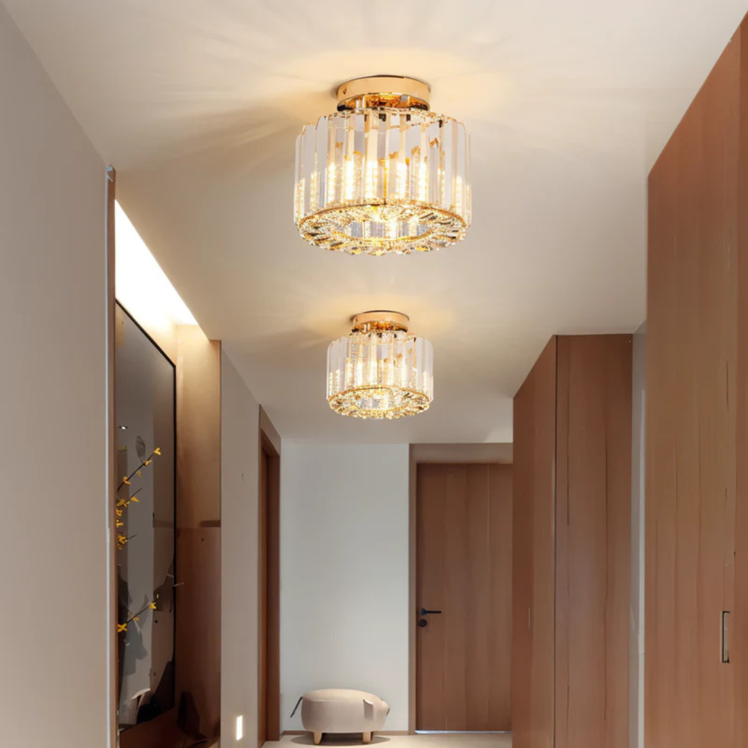 Installation facile de la lampe en verre et métal