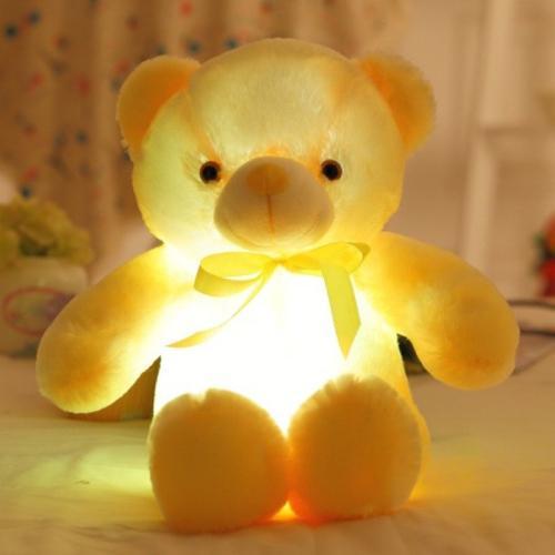 Ours jaune avec lumière LED, idéal pour enfants