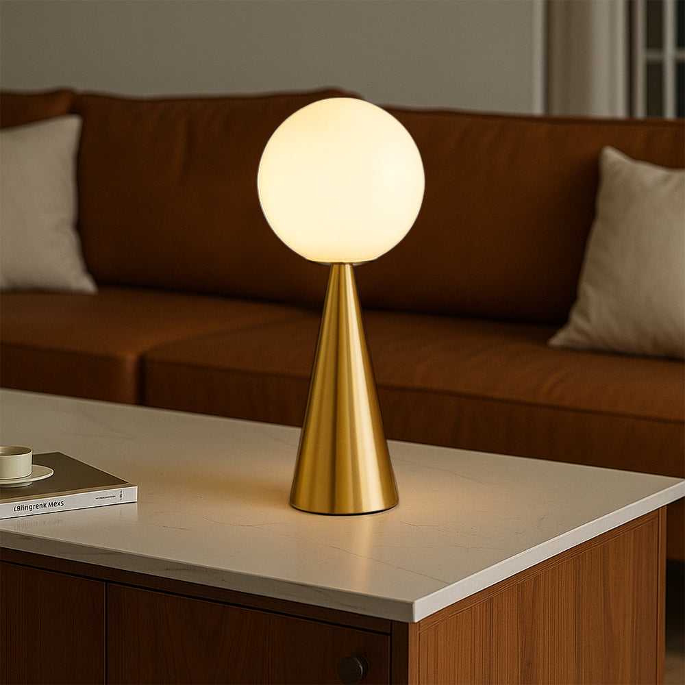 Lampe LED moderne avec base conique en métal