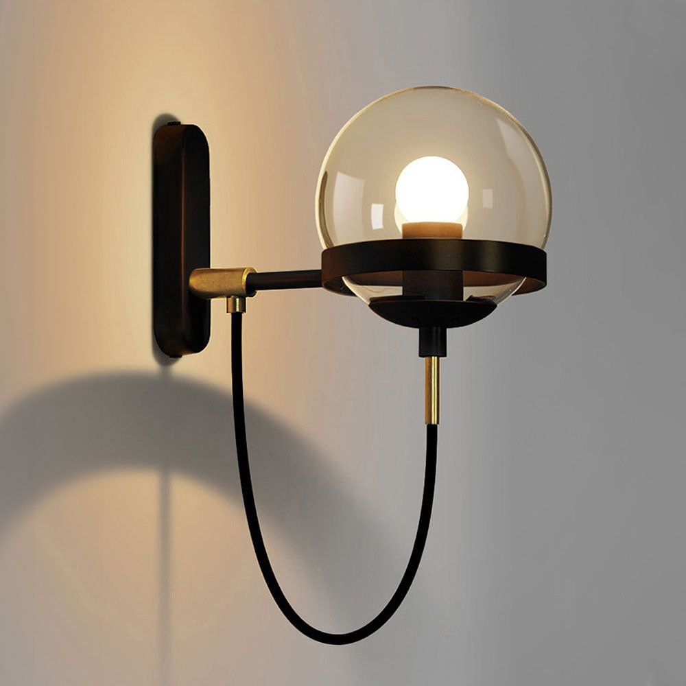 Vue de dessus de l'applique avec ampoule visible